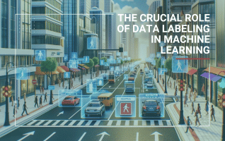 A street with busy traffic flow, whereas labels are put on top of the image to identify objects